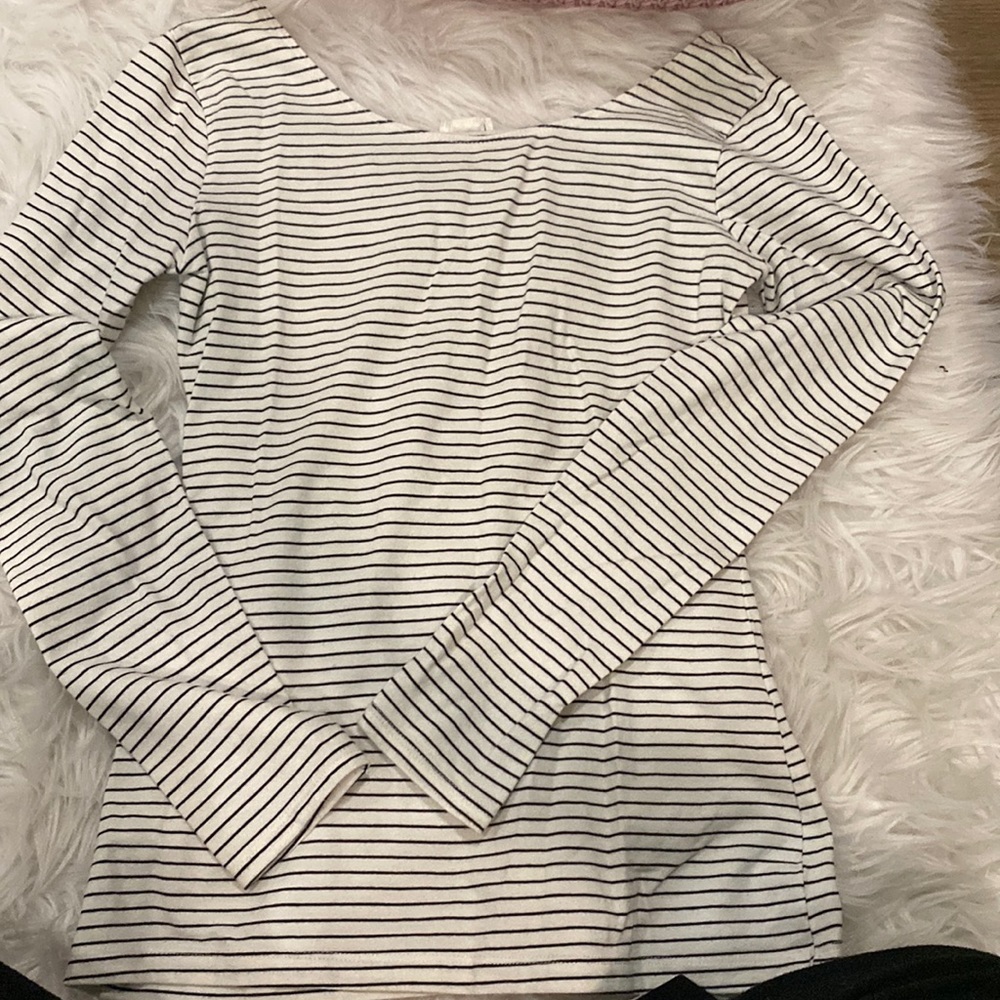 White and black striped shirt